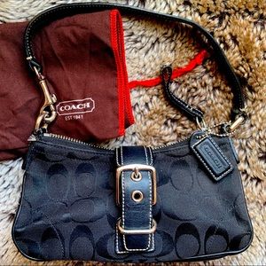 Coach Black Buckle Logo Purse